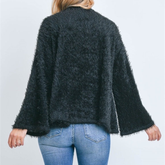 Black Faux Fur Cardigan - Picture 6 of 10